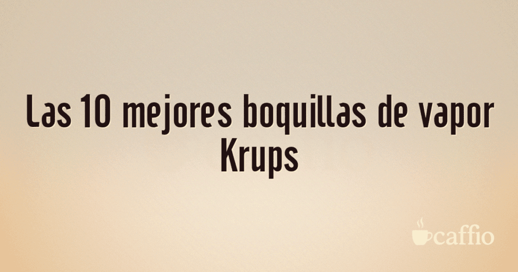Las 10 mejores boquillas de vapor Krups