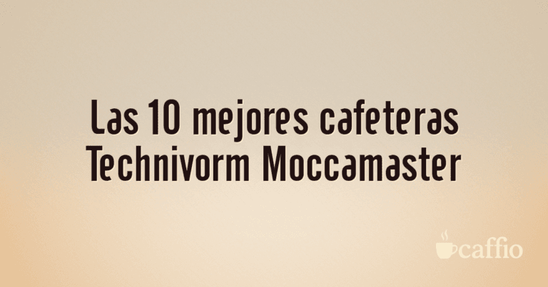 Las 10 mejores cafeteras Technivorm Moccamaster